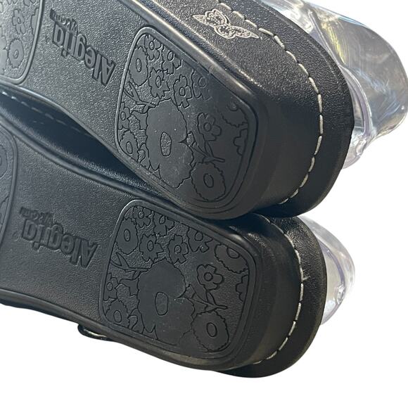 Alegria Karmen Leather Slide On Sandals in Metallic Black Size 37 US 7-7.5 - Picture 4 of 13